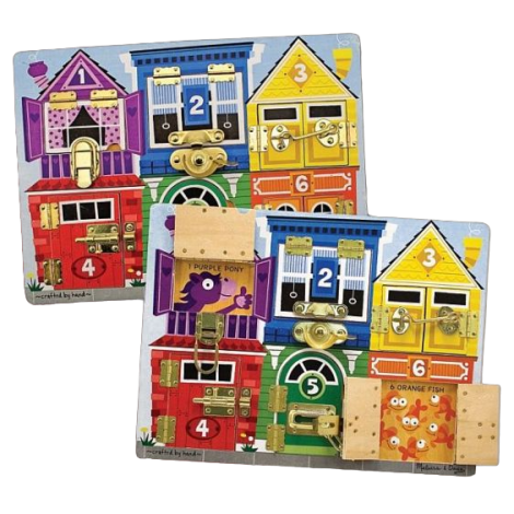 Joc Educativ Din Lemn Cu Incuietori - Incuie Si Descuie, 3 Ani, Melissa&Doug 3785 - poza 1