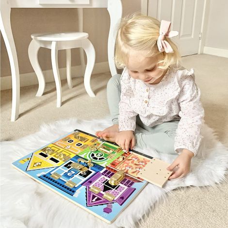 Joc Educativ Din Lemn Cu Incuietori - Incuie Si Descuie, 3 Ani, Melissa&Doug 3785 - poza 4