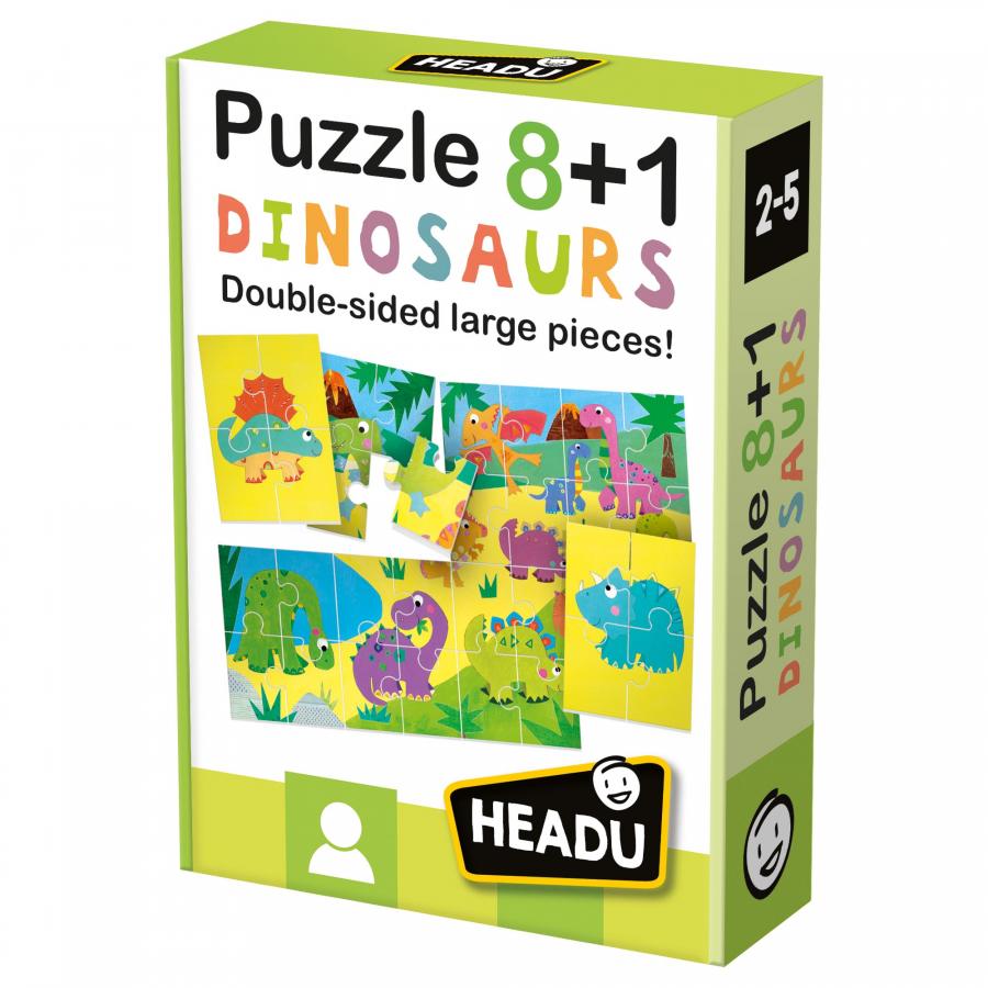 Joc Educativ Headu 8+1 Puzzle Dinozauri - poza 1
