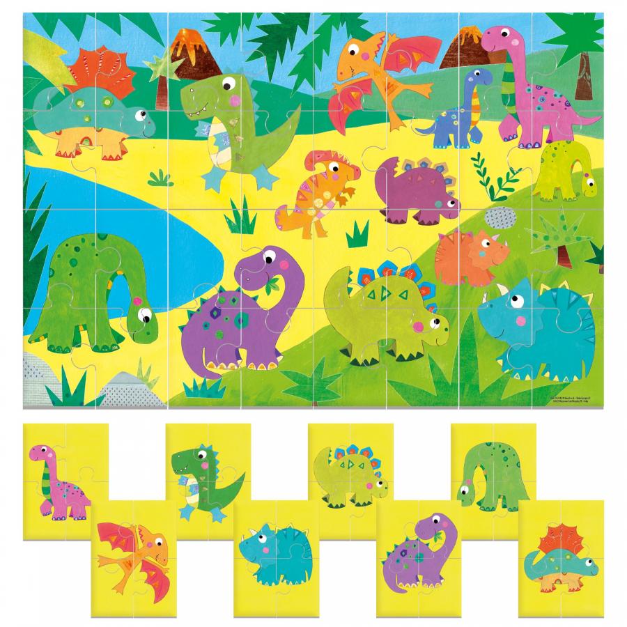 Joc Educativ Headu 8+1 Puzzle Dinozauri - poza 2