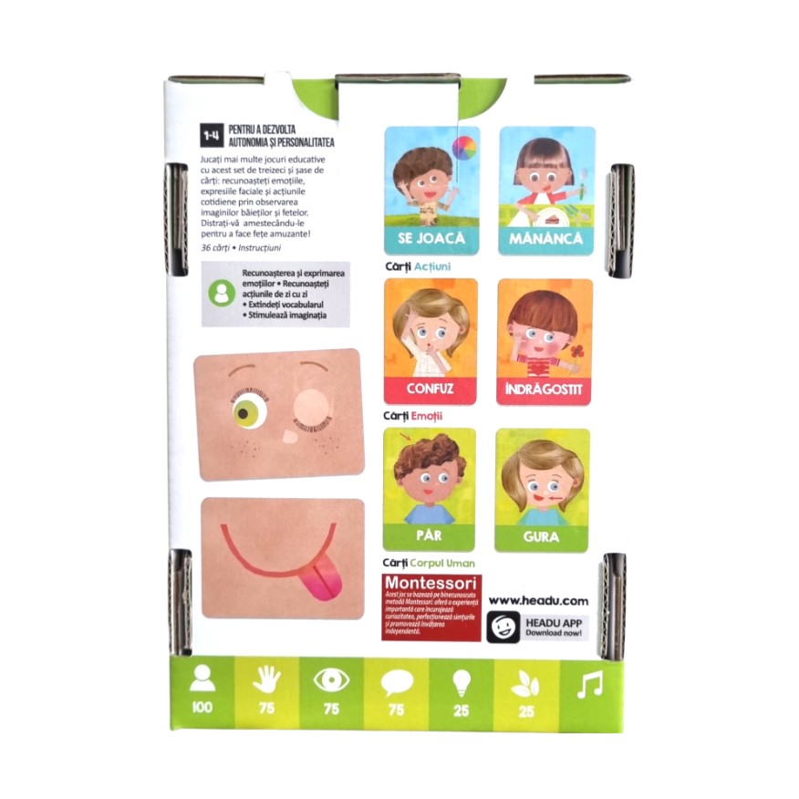 Joc educativ Headu Montessori Emotii si Actiuni in Limba Romana - poza 3