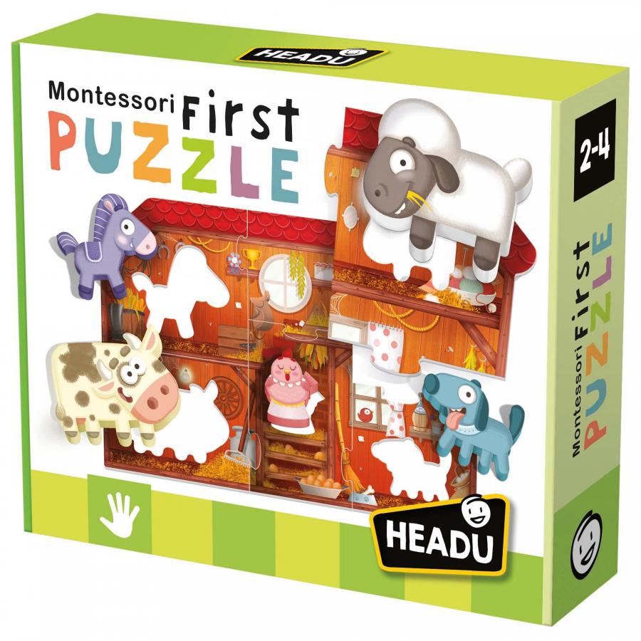 Joc educativ Headu Montessori Primul meu puzzle Ferma - poza 1