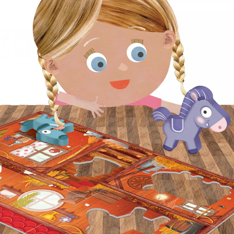 Joc educativ Headu Montessori Primul meu puzzle Ferma - poza 3