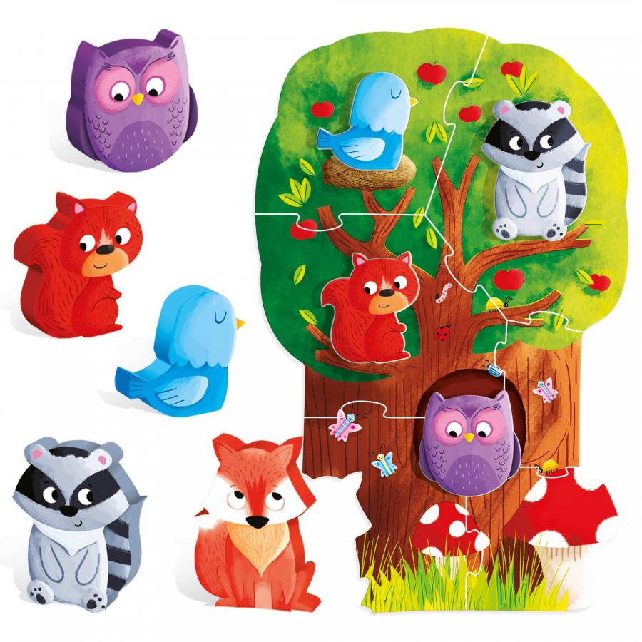 Joc educativ Headu Montessori Primul Meu Puzzle Padurea - poza 2