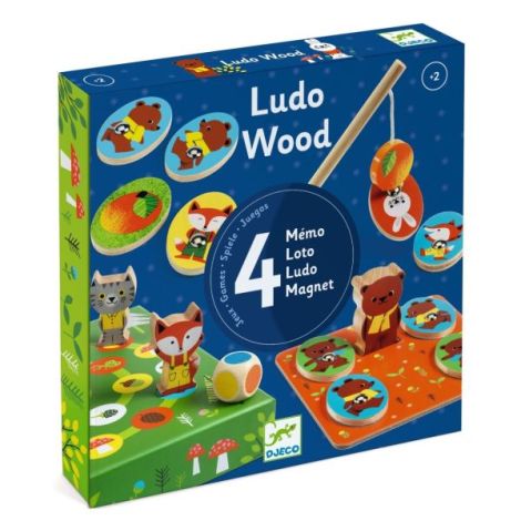 Joc educativ LudoWood 4 jocuri, Djeco - poza 1