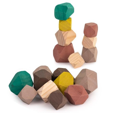 Joc educativ pentru dezvoltarea motricitatii Wood Stones - poza 3