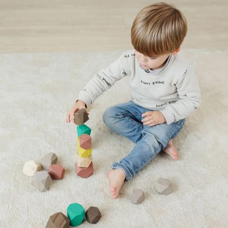 Joc educativ pentru dezvoltarea motricitatii Wood Stones - poza 5
