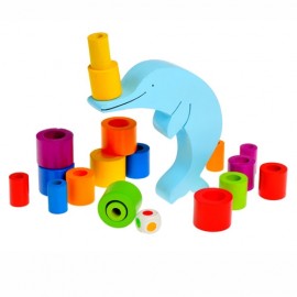 Joc educativ pentru indemanare, din lemn, echilibru Delfini, 4 ani, Goki 56901 - poza 3