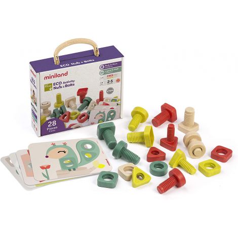 Joc Educativ pentru motricitate Eco Suruburi si piulite - poza 1