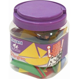 Joc educativ STEM Tangram 12 seturi colorate, 84 piese - Miniland - poza 3