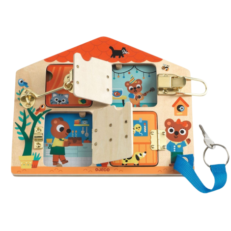 Joc interactiv cu sisteme de închidere pentru copii, Cabanalock, Djeco 01659 - poza 1