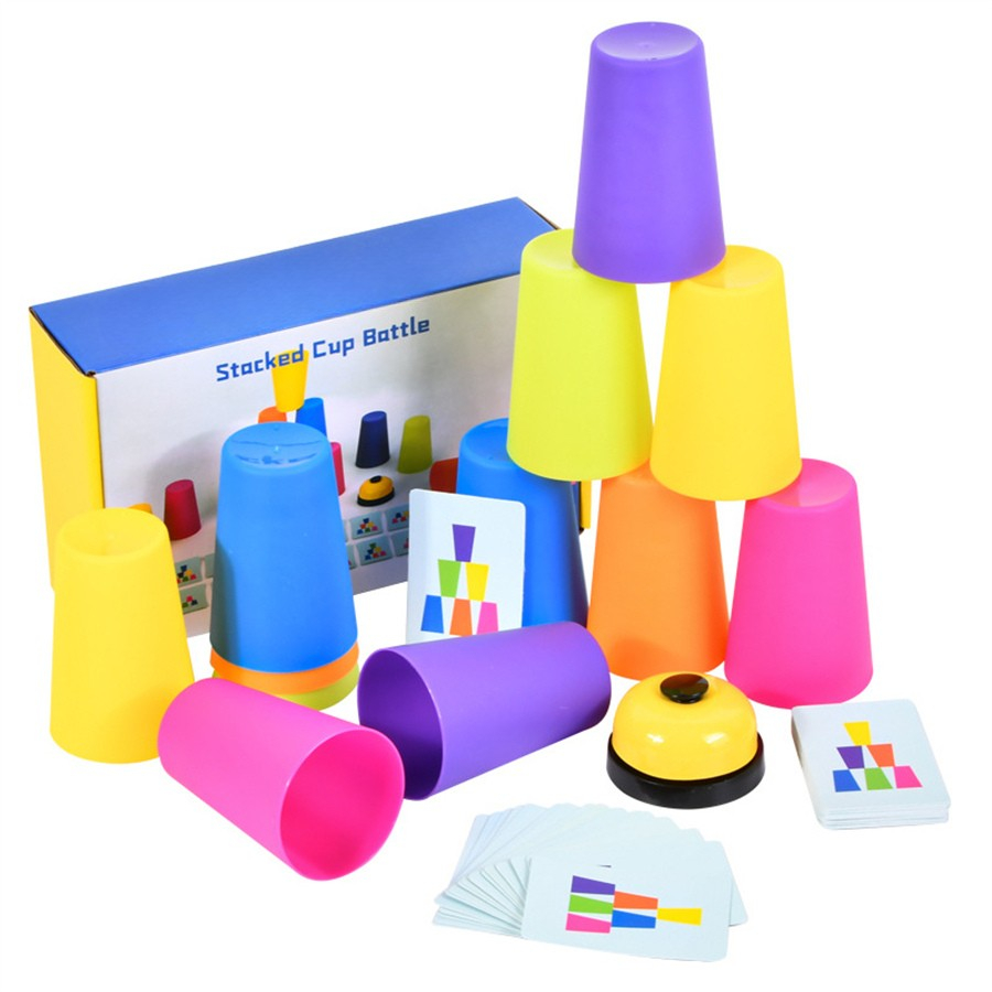 Joc interactiv Speed Cups Junior cu cupe colorate si clopotel