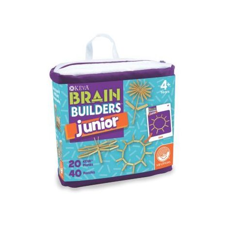 Joc logic cu provocari, cu piese din lemn, Keva Brain Builders Junior