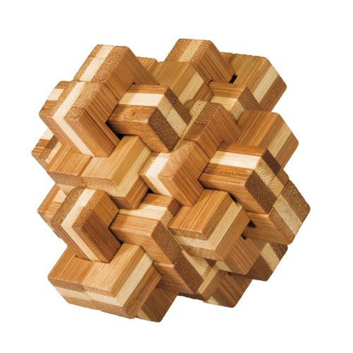 Joc logic IQ din lemn bambus Ananas 3D 8.5 cm