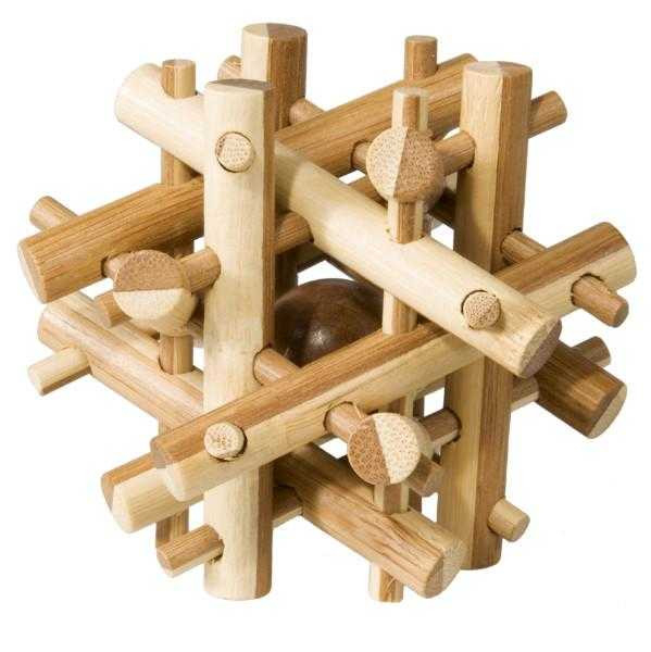 Joc logic IQ din lemn bambus Magic sticks 8.5 cm