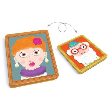 Joc magnetic creativ Portrete, Djeco - poza 4