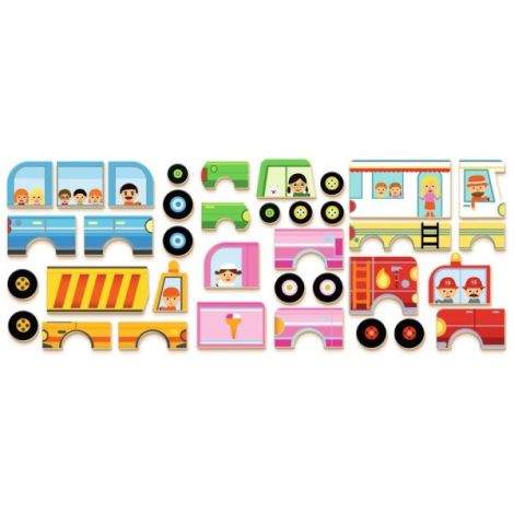 Joc magnetic cu Vehicule, Djeco - poza 2