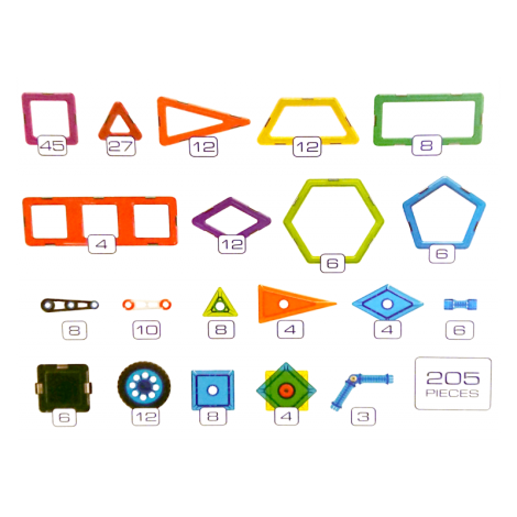 Joc magnetic Geo Smart, Educational Set deluxe, Setul educational deluxe, 205 piese - poza 3