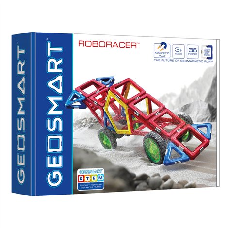 Joc magnetic Geo Smart, Roboracer, Masina de curse, 36 piese - poza 1