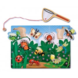 Joc magnetic Prinde insectele, 3 ani+, 10 piese, din lemn - Melissa & Doug - poza 1