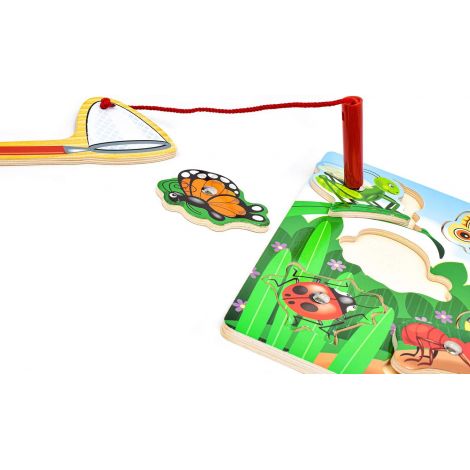 Joc magnetic Prinde insectele, 3 ani+, 10 piese, din lemn - Melissa & Doug - poza 3