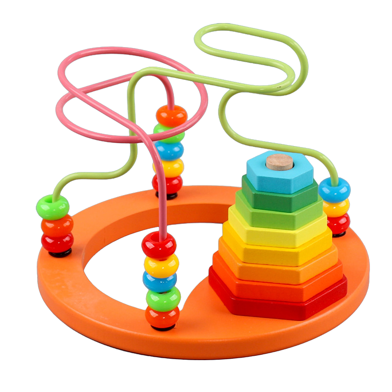 Joc Montessori 2 in 1 din lemn - colorat pentru copii mici