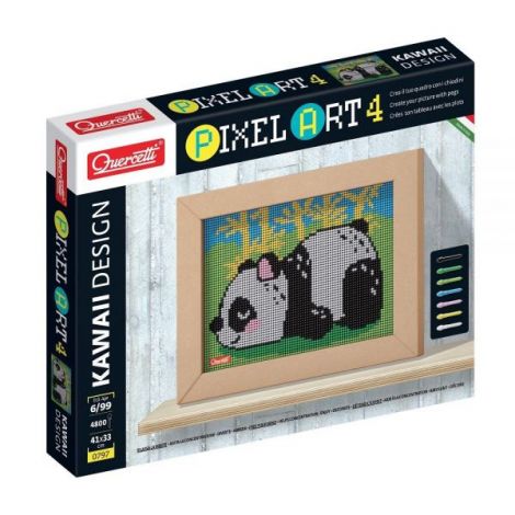 Joc Pixel Art Kawaii 4 planse Design Panda, 6-99 ani, Quercetti Q00797 - poza 1