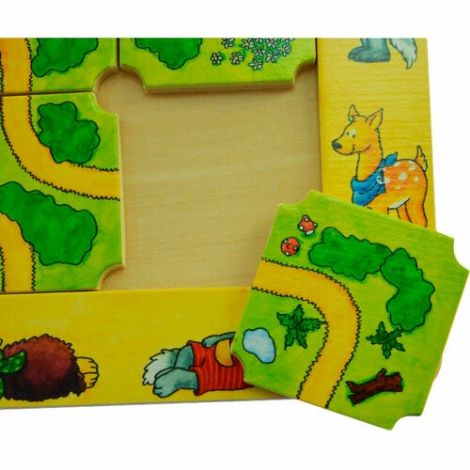 Joc puzzle din lemn, 5-7 ani, Gaseste drumul corect, GOKI 56944 - poza 3