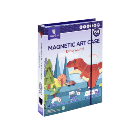 Joc puzzle magnetic de arta si asociere - Lumea dinozaurilor - poza 1