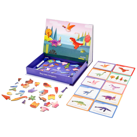 Joc puzzle magnetic de arta si asociere - Lumea dinozaurilor - poza 2