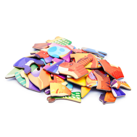 Joc puzzle magnetic de arta si asociere - Lumea dinozaurilor - poza 5