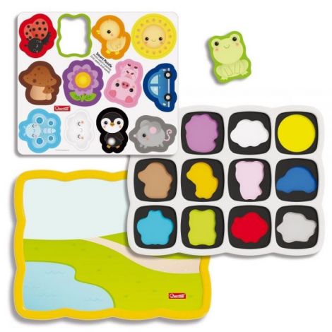 Joc Smart Puzzle - Primele culori si cuvinte, 1-4 ani, Quercetti Q00231 - poza 2