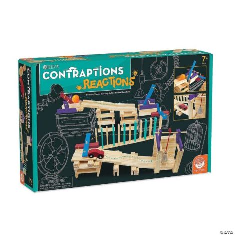Joc STEM de constructie, din lemn, de tip marble run. Keva Constructions Reactions Planks - poza 1