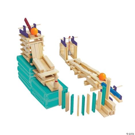 Joc STEM de constructie, din lemn, de tip marble run. Keva Constructions Reactions Planks - poza 2