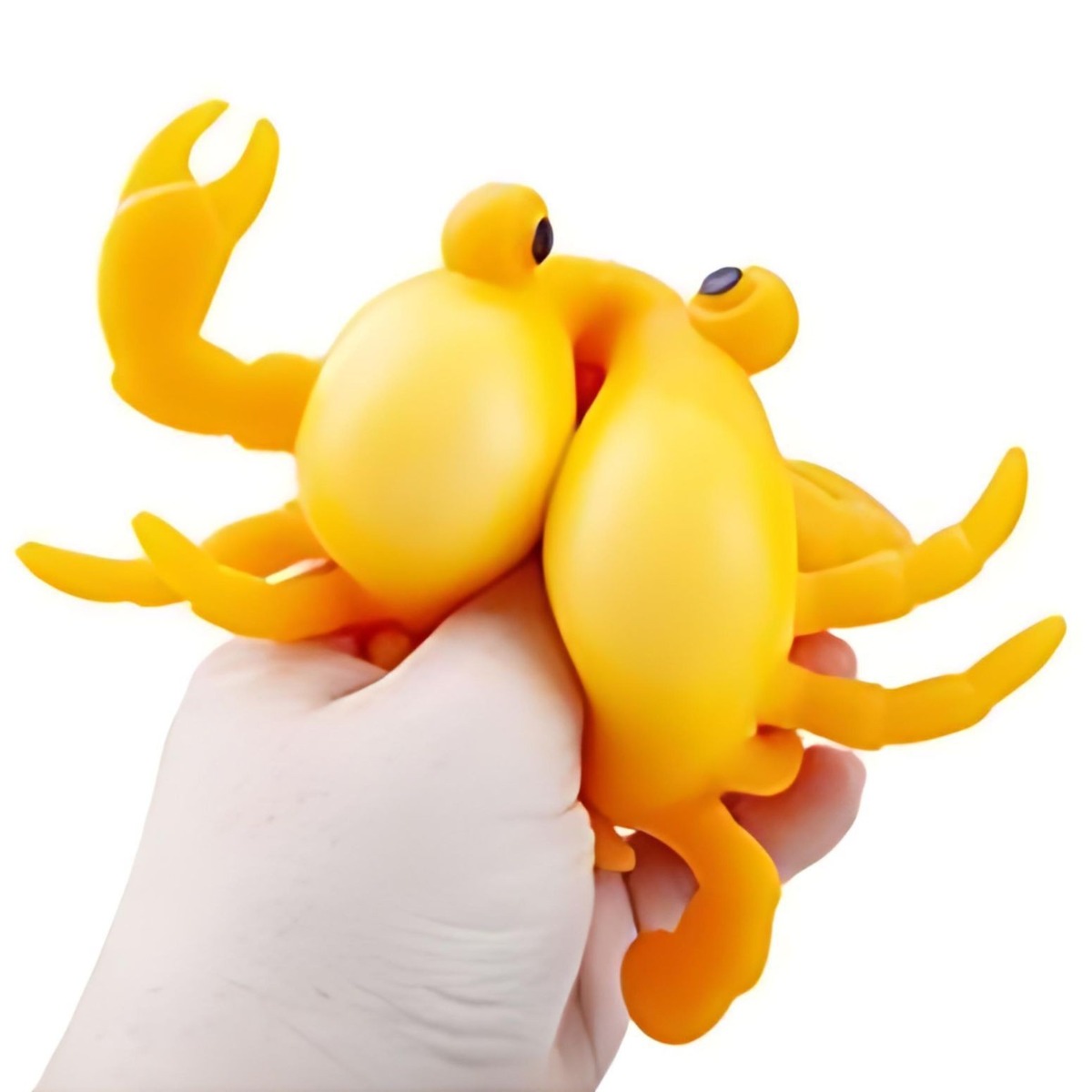 Jucarie antistres crab neon, moale, divese culori 12x10 cm - poza 5