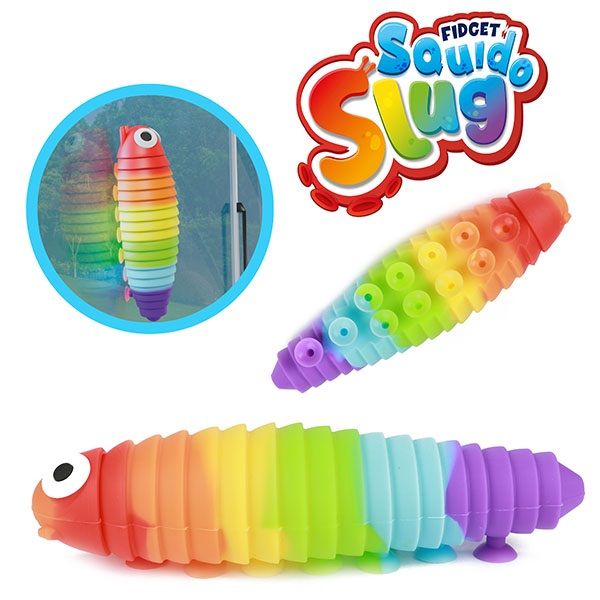 Jucarie antistres TToys cu ventuze Rainbow fidget Squido Slug - poza 2