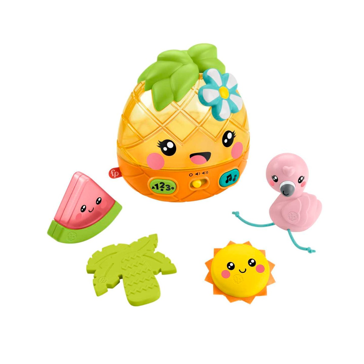 Jucarie bebelusi ananas interactiv cu sunete si lumini Fisher Price Paradise Pals - poza 1