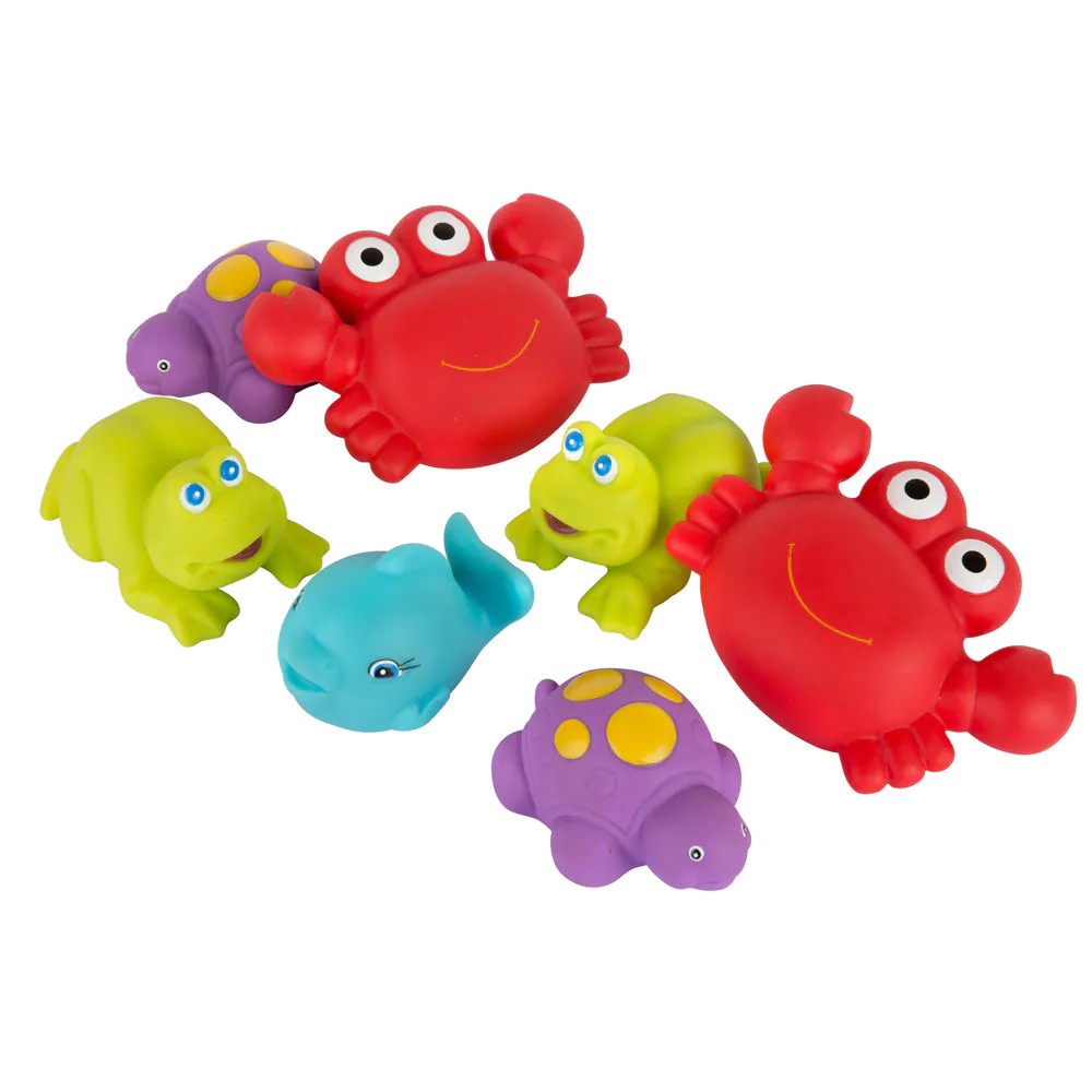 Jucarie bebelusi baietei set cu 7 animale pentru baie PlayGro - poza 1