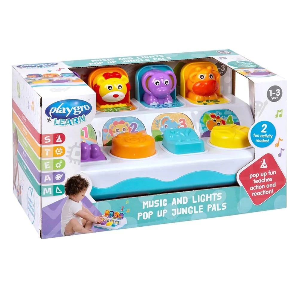 Jucarie bebelusi cu lumini si sunete PlayGro Pop Up Animals - poza 2