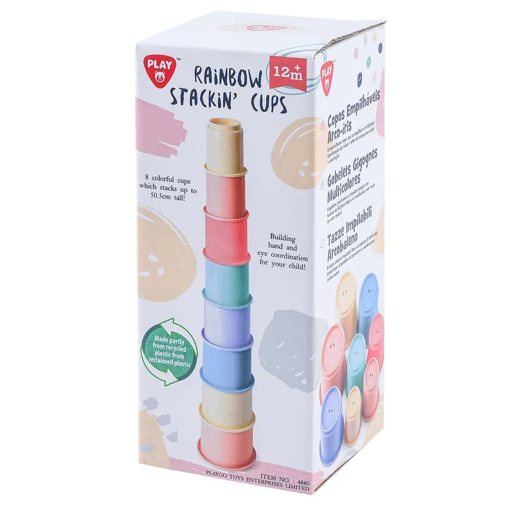 Jucarie bebelusi piramida PlayGo Cupe Curcubeu - poza 2