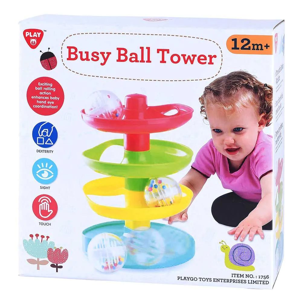 Jucarie bebelusi turn 4 nivele cu mingi colorate PlayGo - poza 2