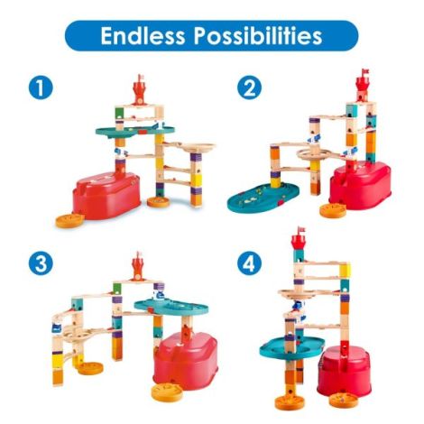 Jucarie copii Quadrilla - circuit cu bile - Set cu galeti (90 piese) - poza 4