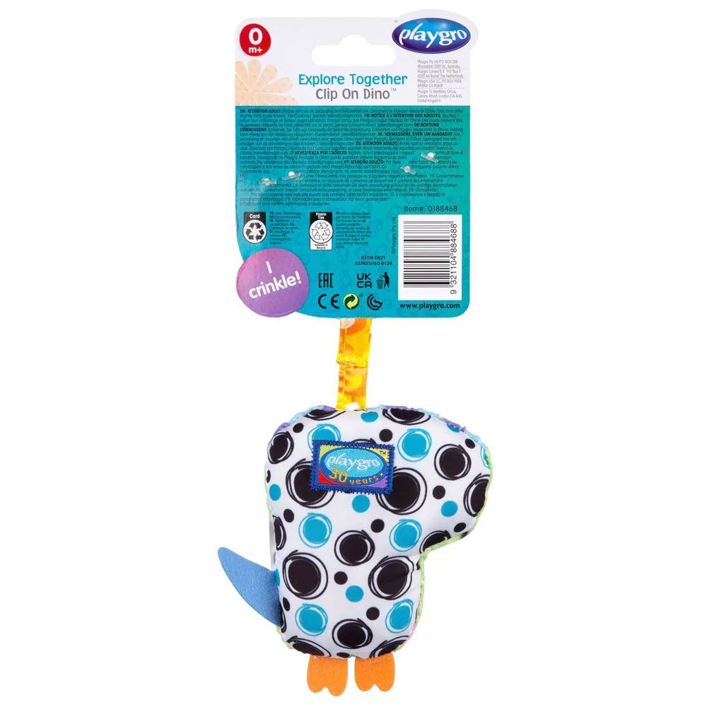 Jucarie de agatat la carucior PlayGro Dinozaur - poza 3