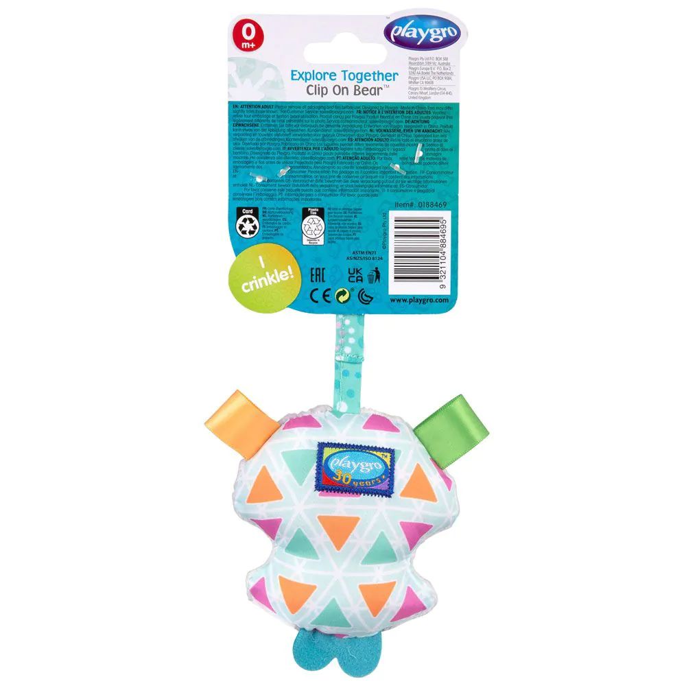 Jucarie de agatat la carucior PlayGro Ursulet Polar - poza 3