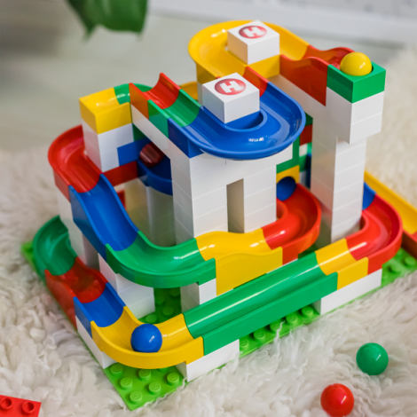 Jucarie de construit pentru copii Marble Run Hubelino (123 piese) - poza 4