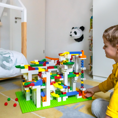 Jucarie de construit pentru copii Marble Run Hubelino (585 piese) - poza 4