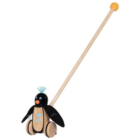 Jucarie de impins din lemn, Pinguinul Paul, de la 18 luni - poza 2