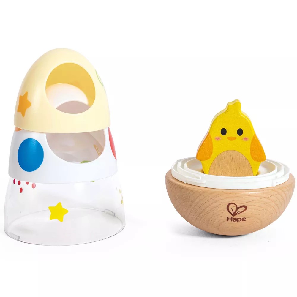 Jucarie de lemn pentru bebelusi Hape Wobber Wonder Ou cu Puisor - poza 2