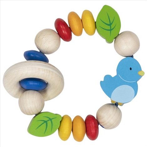 Jucarie de motricitate din lemn pentru bebelusi Blue Bird - poza 1