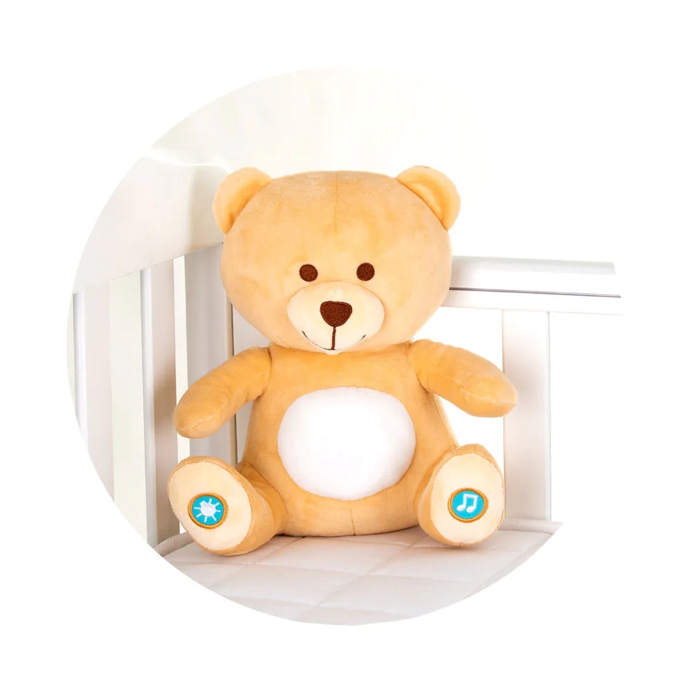 Jucarie de plus cu lampa de veghe si sunete Chipolino Ursulet - poza 3
